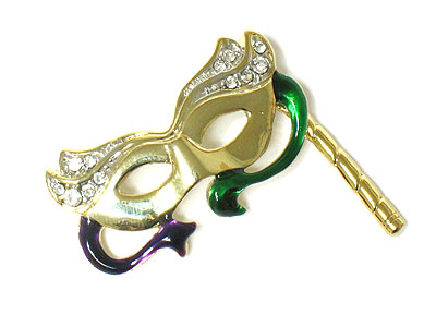 Crystal mardigras theme brooch