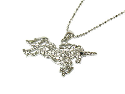 Crystal unicorn necklace