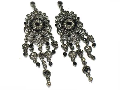 Crystal deco casting chandelier earring