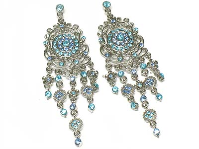 Crystal deco casting chandelier earring