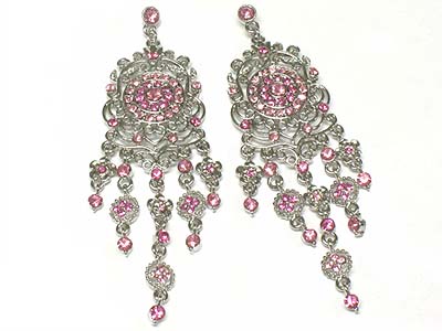 Crystal deco casting chandelier earring