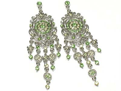 Crystal deco casting chandelier earring