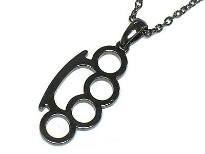 Metal knuckle hand pendant necklace 