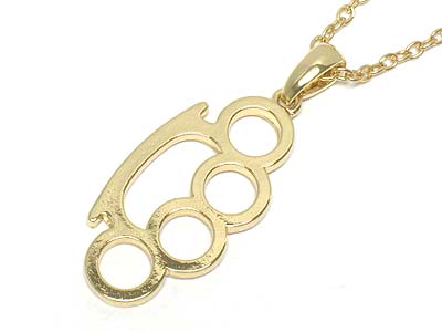 Metal knuckle hand pendant necklace