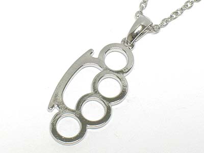 Metal knuckle hand pendant necklace