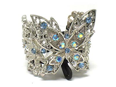 Crystal casting metal butterfly deco acryl bead pony tail holder