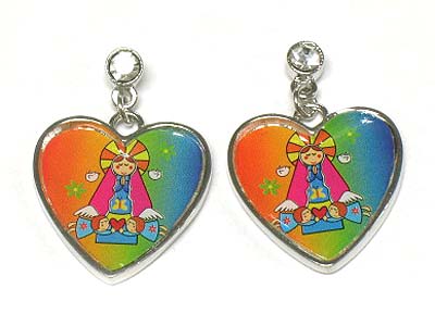 Guadalupe heart shape earring 