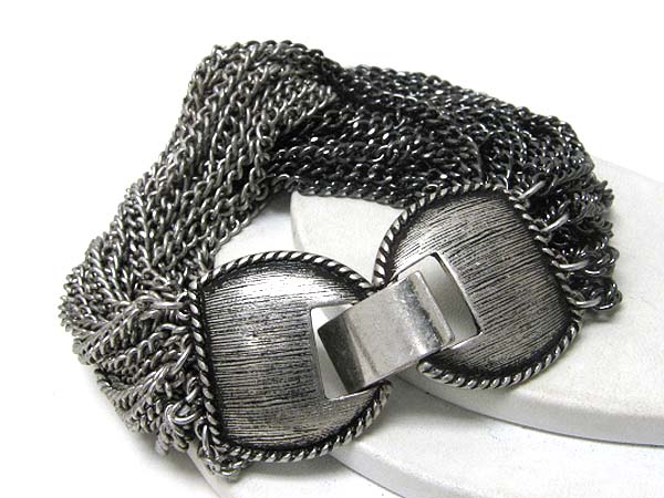 Multi metal chain link bracelet