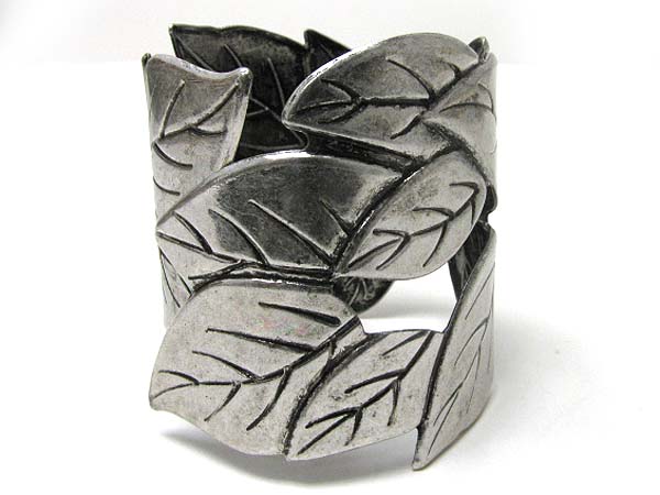 Multi metal leaf link bracelet