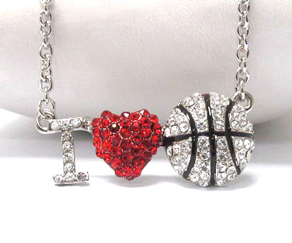 I love basketball pedant necklace