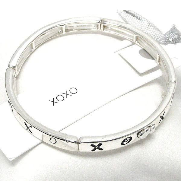 Xo message double stretch bracelet - bookmark included