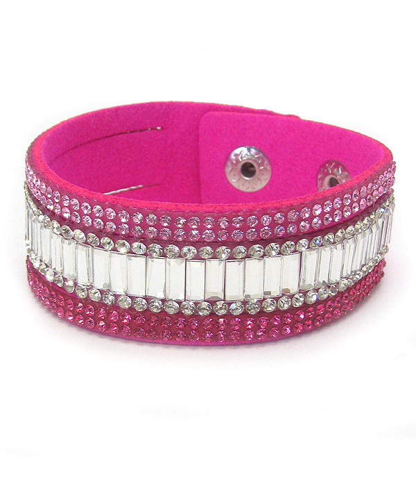 Crystal leather bracelet