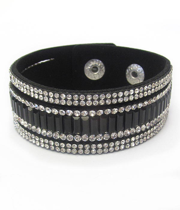 Crystal leather bracelet