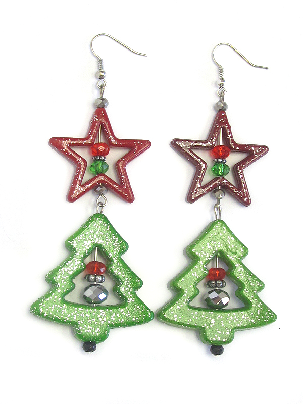 Tree and star earring