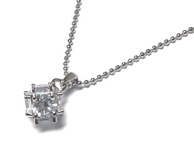 Made in korea whitegold plating crystal ball pendant necklace