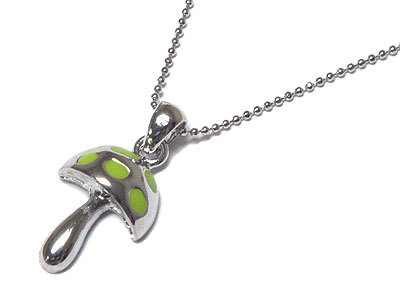 Made in korea whitegold plating mushroom necklace