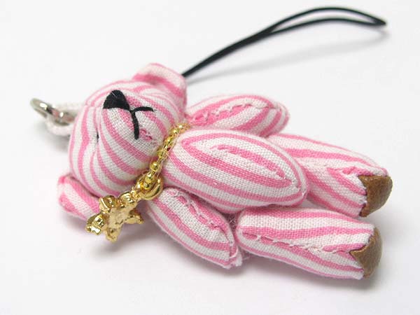 Stuffed bear cell phone dangle