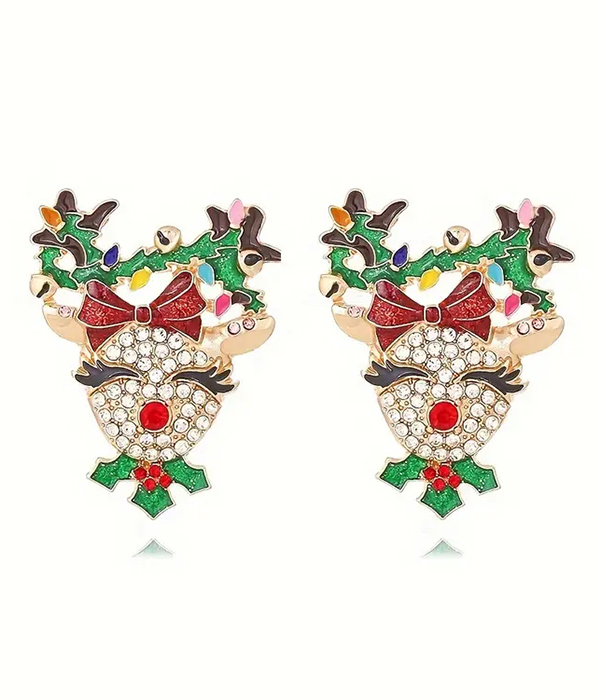 Christmas theme reindeer earring