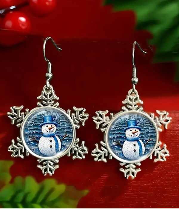 Christmas theme snowflake earring - snowman