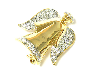 Crystal angel brooch