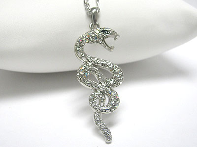 Crystal snake pendant necklace