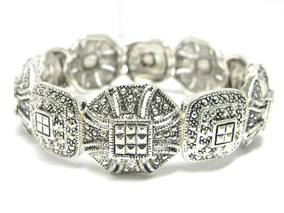 Marcasite look metal stretch bracelet