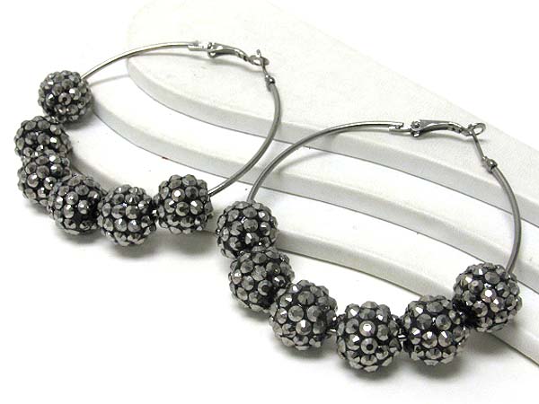 3 inch hoop crystal fire ball basketball wives inspired earring - hoops