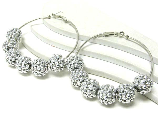 3 inch hoop crystal fire ball basketball wives inspired earring - hoops