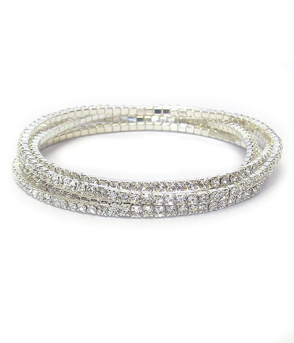 Rhinestone 5 stretch bracelet set