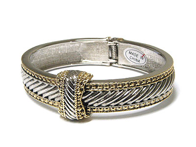 Yurman style two tone sculpted cable bangle