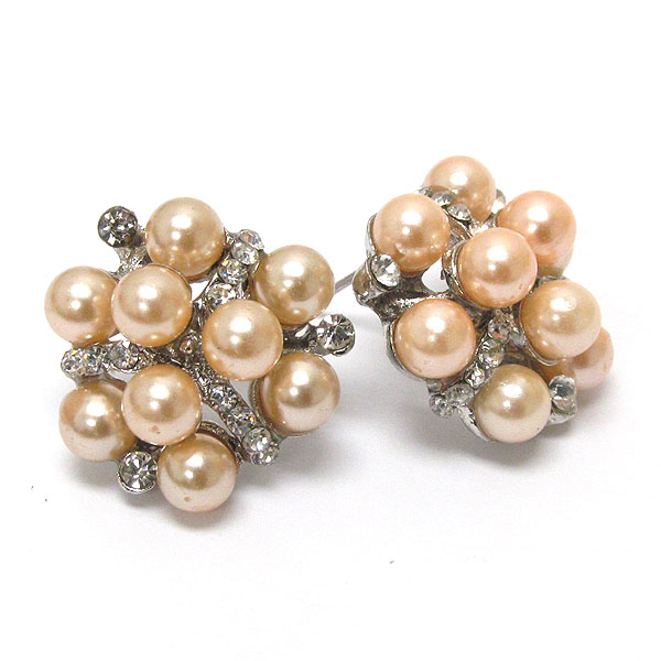 Crystal and pearl mix stud earring