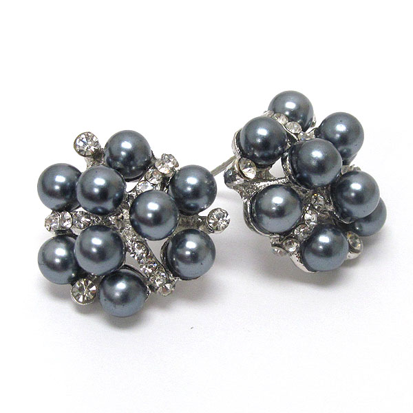 Crystal and pearl mix stud earring