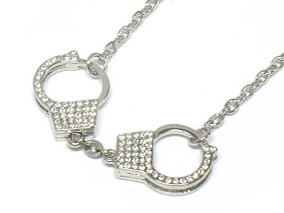 Crystal dual handcuff necklace