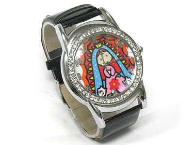 Guadaloupe background  crystal side deco watch