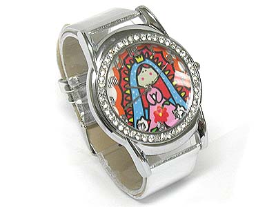 Guadaloupe background  crystal side deco watch