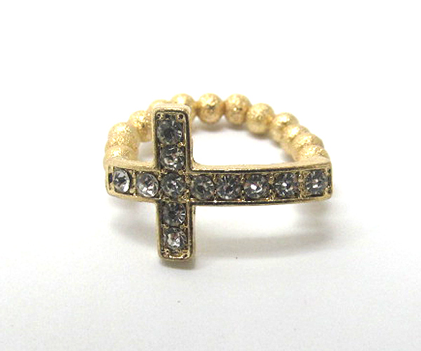 Crystal cross and sanding ball stretch ring