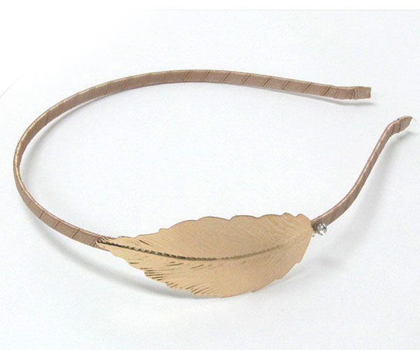 Metal casting leaf accent headband