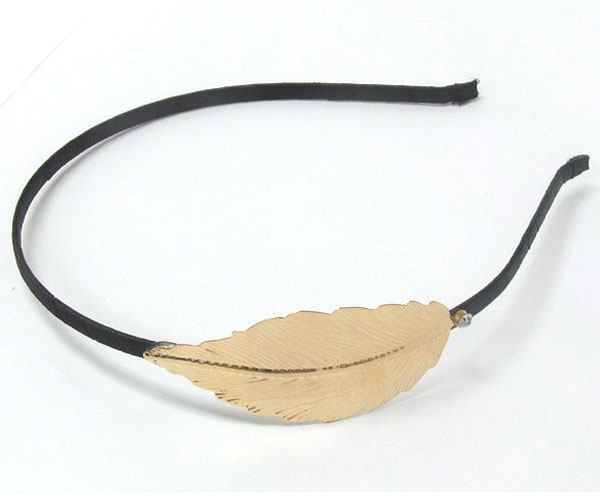 Metal casting leaf accent headband