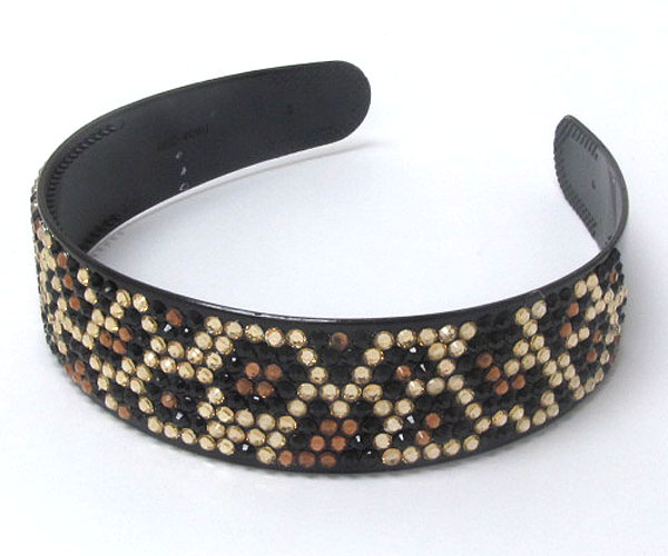 Acrylic stone deco animal print headband