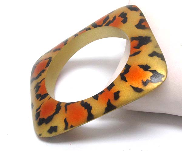 Leopard print wood bangle bracelet