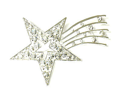 Crystal star brooch