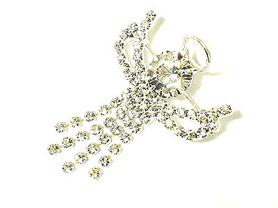 Crystal angel brooch