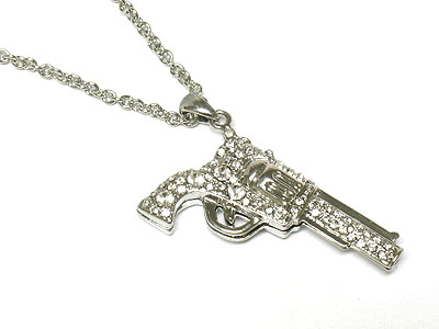 Crystal gun necklace