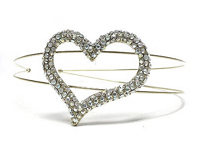 Large crystal heart headband