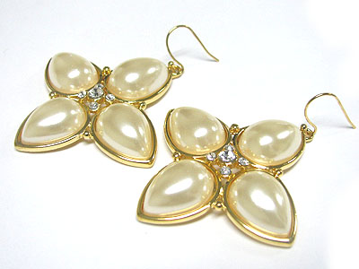 Crystal deco pearlflower earring