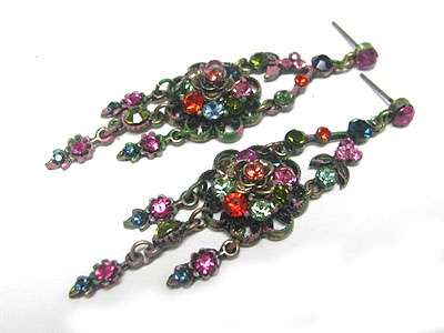 Austrian crystal flower drop earring