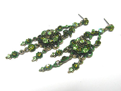 Austrian crystal flower drop earring