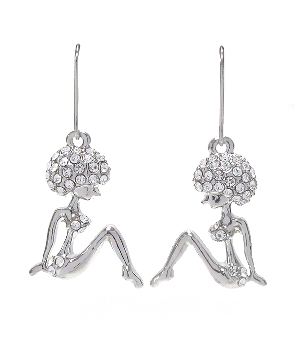 Crystal stud girl earring