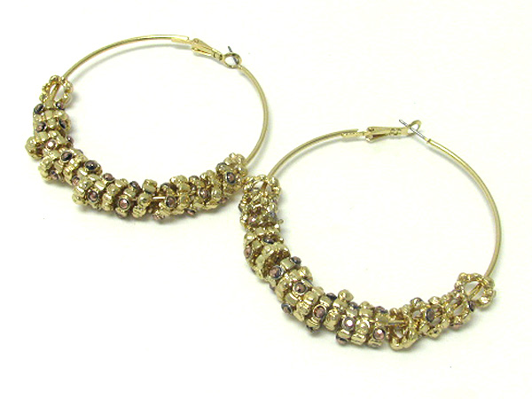 3 inch hoop crystal rondell basketball wives inspired earring - hoops