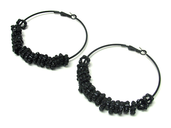 3 inch hoop crystal rondell basketball wives inspired earring - hoops